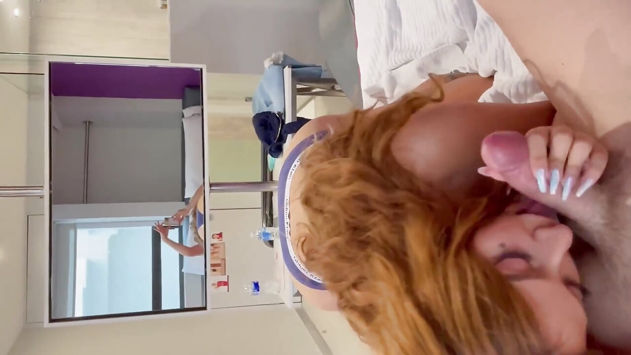 POV Close-up Blowjob with Beautiful Redhead Latina