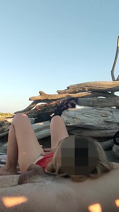 Spectacular moment from "Pussy flash - Stranger caught my stepdad touching my pussy on a public beach and jerked off his dick -"