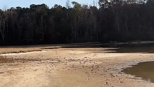 EBONY COUGAR TWERKING ON THE BEACH IN A SWIMSUIT