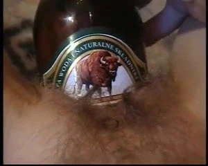 Beer bottle in cunt