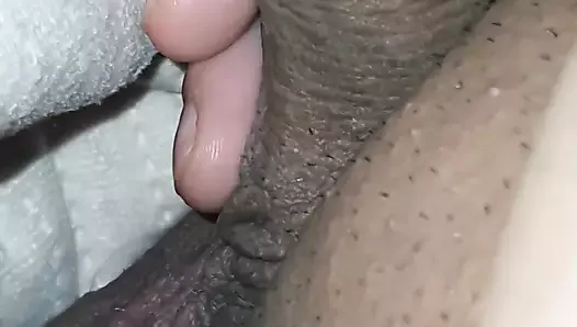 Step mom just pulled the dick out and handjob him under blanket