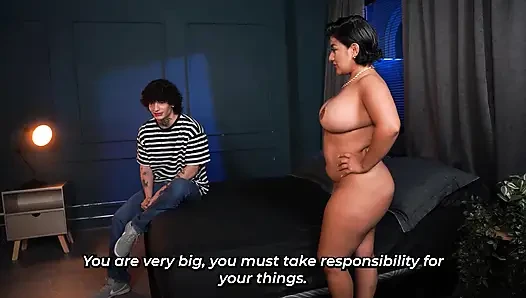 Busty stepmom knows how to teach her stepson to be a better student