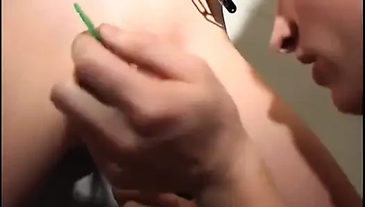 Bondage blonde gets pussy and nipples tormented during wax play