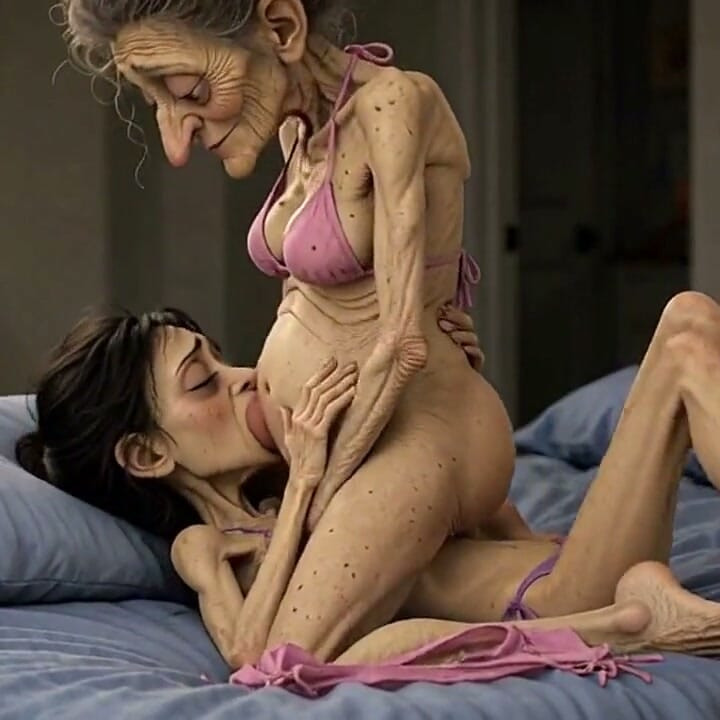 Old Woman Rubs Her Pussy on a Young Woman