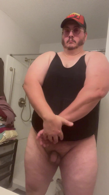 Captivating moment from "Heavy Trucker Bubba Burly Chub Strips Nude & Pounds Out A Heavy Load"