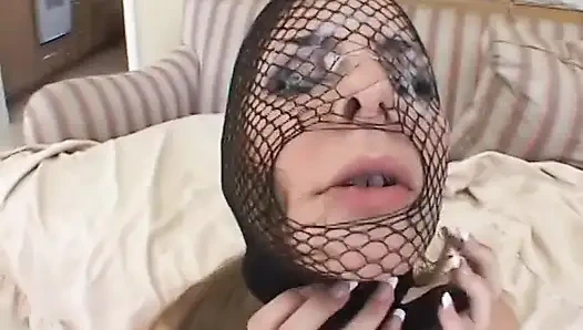 Gorgeous cuttie enjoys as her wet holes are double penetrated by three cocks