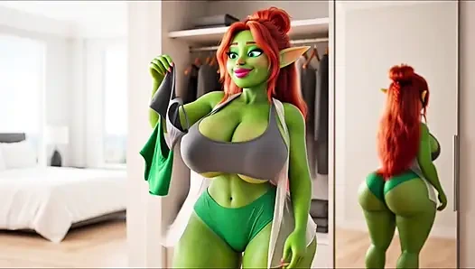 Green Elf'in seksi spor salonu günü - egzersiz, ter ve rahat iyileşme