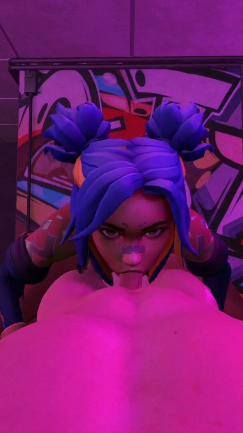Neon from Valorant sucks me off after the match l 3D hentai animation | Clip 1