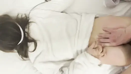 I Woke Up My Latina Roommate in Pajamas - Real Moans