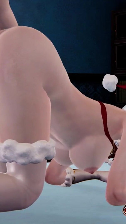 Doamna Crăciun în hentai sexy și incitant 3D de Crăciun - lovituri în cur mare, stimulare anală cu vibrator și cunnilingus care duce la ejaculare | Clip 1