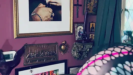 Pink & Delicious Tina Snua Sparks Up A Cigarette In A Holder