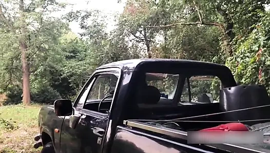 Real Couple Outdoor Pickup Fun With My Wife Luna and the Gardener