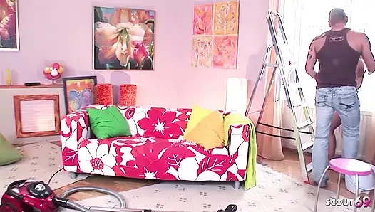 Sexy Blonde Teen Cleaning Lady Sera Passion Gives Boss a Hot Blowjob