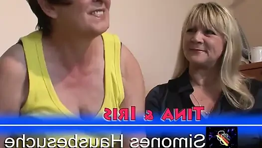 Nasser lesbischer deutscher hausfrauen-dreier mit heißem dildo