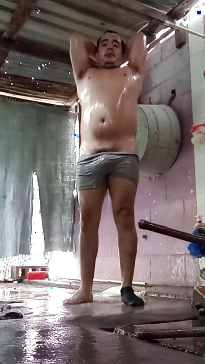 Jesus in boxer pulling his penis 171