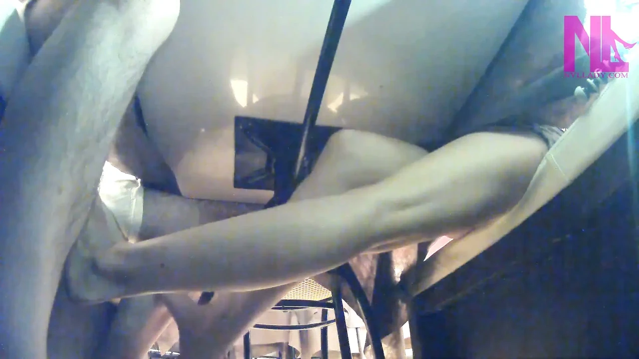 Sensual Barefoot Footsie In Restaurant