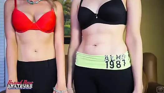 Carlee & kennedy zierliche tätowierte brünette, duo nasser arsch, durstiges sperma!