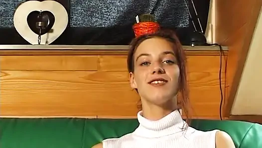 Redhead teen fingered before sucking dick in pov action