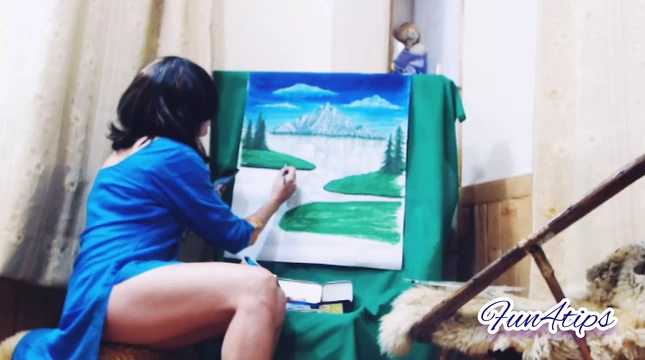 Enjoying Her Work