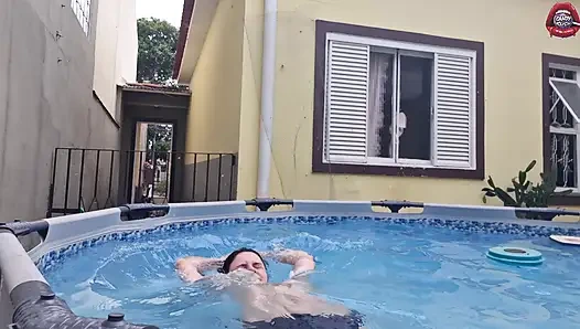 Your Slut Neighbor Showing Herself in the Pool