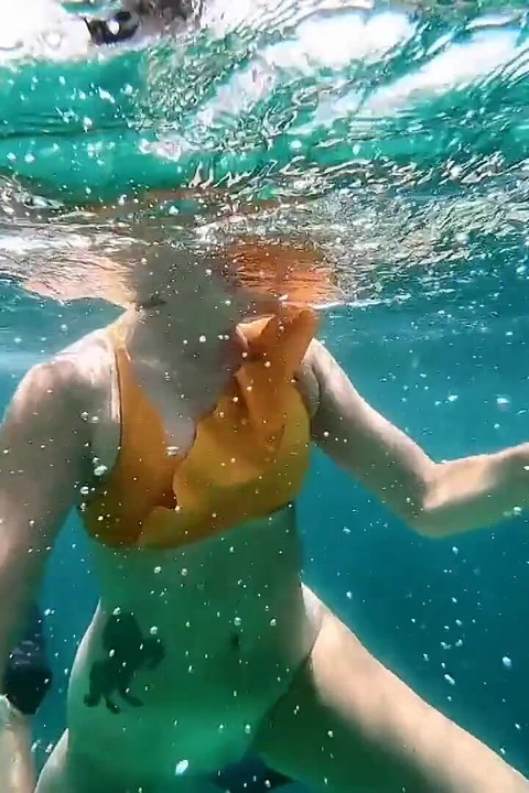 Snorkel Slut in Paradise - Underwater Flash & Naughty Tease