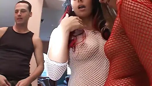 Hot girls eat cum after sucking massive cocks deep throat