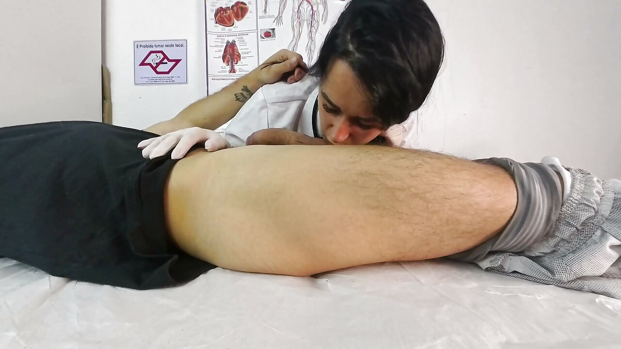 A Nurse Caught Him Jerking off-and Gave Him a Titty-job Until He Came in Her Mouth