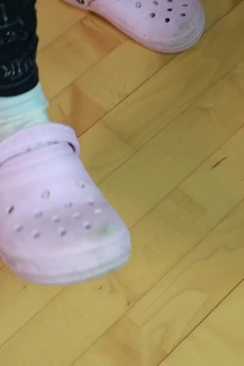 Worn-out Pink Clogs & Dirty White Socks - Sweaty & Used!