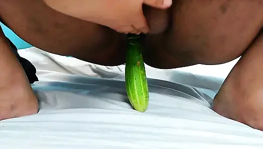 Collage Hot Girl in Hostel Bed - Use Cucumber Inside Her Pussy for Destroying It (sexy Arab Girl)