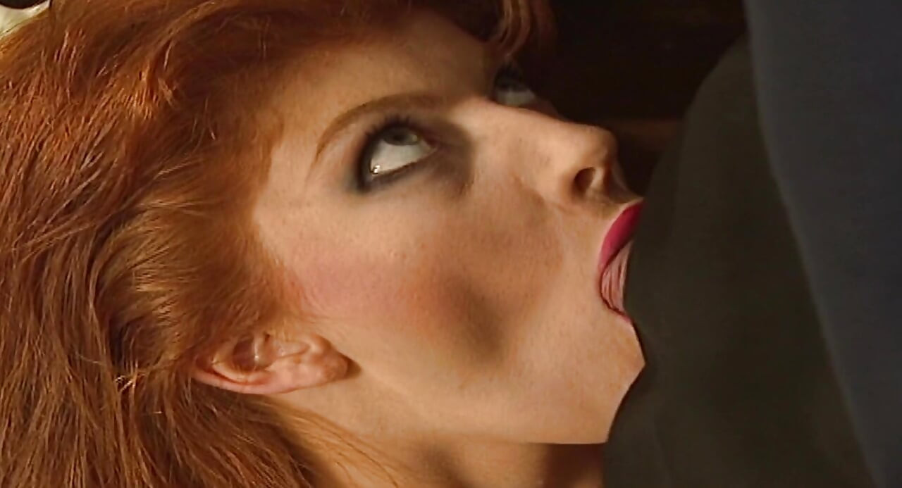 Ginger German vixen in sexy lingerie gets a facial after anal sex