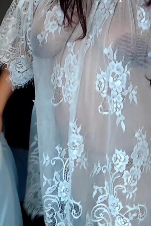 Real Stepmom Cleaning in Sheer Lace Dress