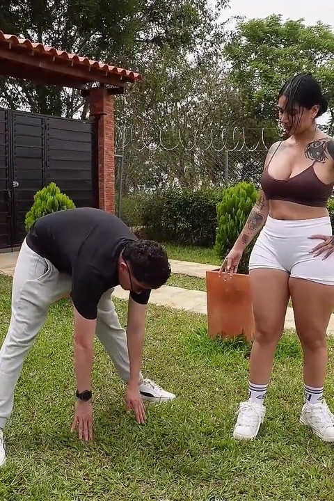 Big Ass Trainer Ends up Fucking Her Student After Warming up