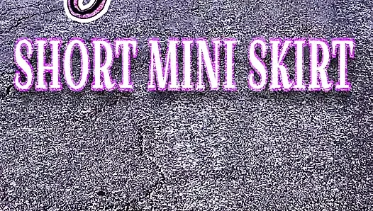 MissyNylonLeggs - Short Mini Skirt & Black Pantyhose with High Heels