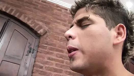 3some fuck for the blonde Spanish beauty, 2 white and 1 black cock