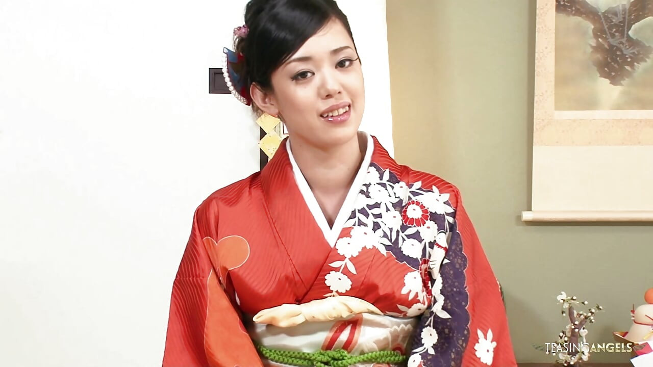 Wearing a kimono evokes strong sexual desires in the Asian brunette, prompting her to seek sexual intercourse resulting in inter