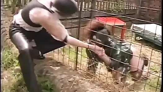 Brunette chick enjoys in hard anal outdoor bang