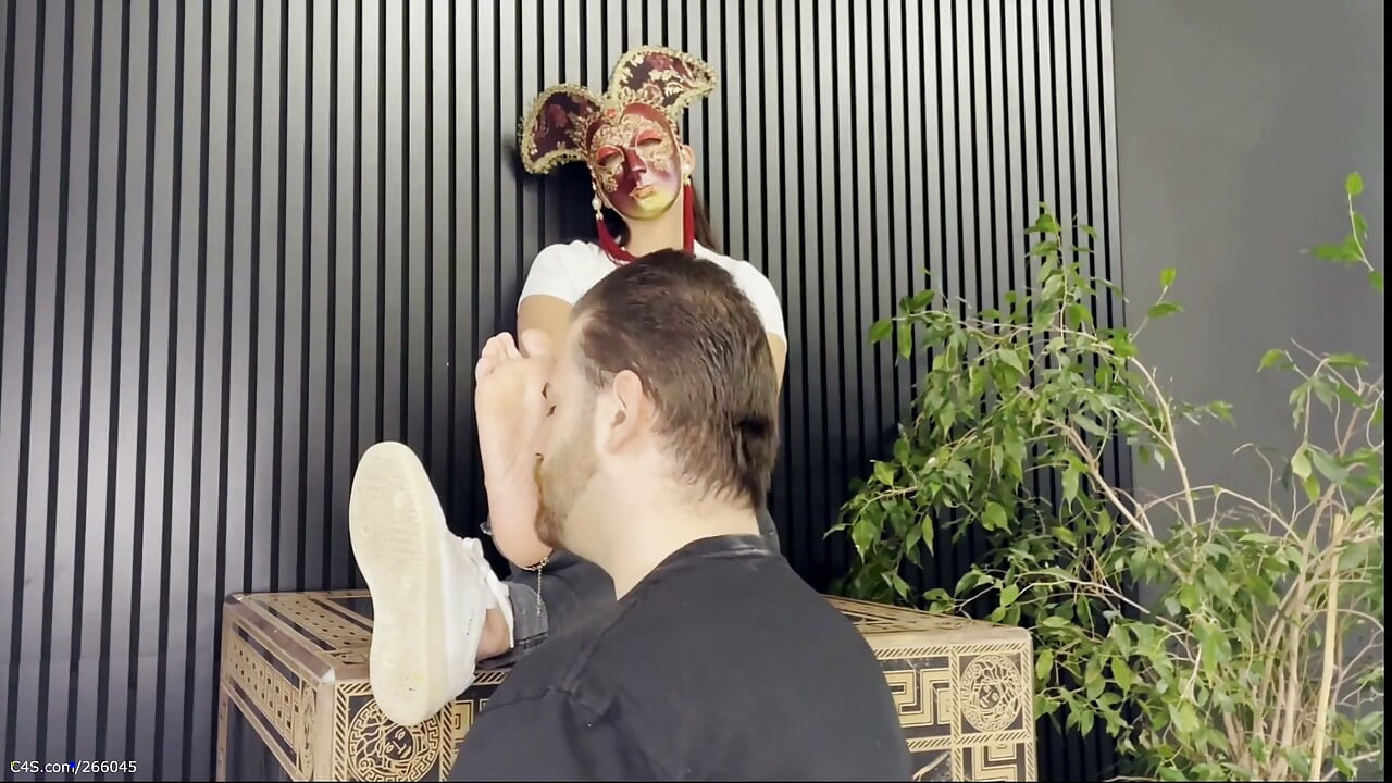 Versace Cube Foot Fetish - Silent Sneaker Licking & Deep Barefoot Toe Sniffing