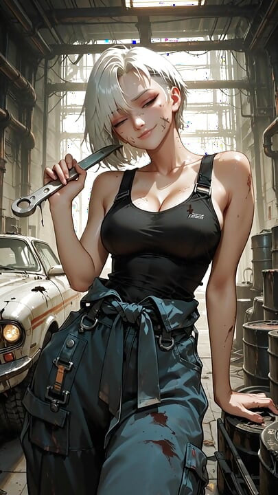 Sexy prsatá mechanická teenagerka jezdí na velkém péru svého oblíbeného klienta - obsah vytvořený AI