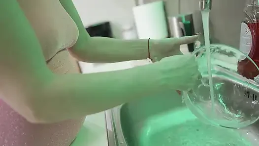Bored Blonde MILF Tramples Eggs with Hot Feet - Foot Fetish Crush!