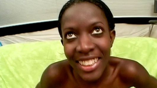 Hot Ebony Teen Grateful For Her European Host She Gladly Sucks Him Off HARD And Swallows His Cum