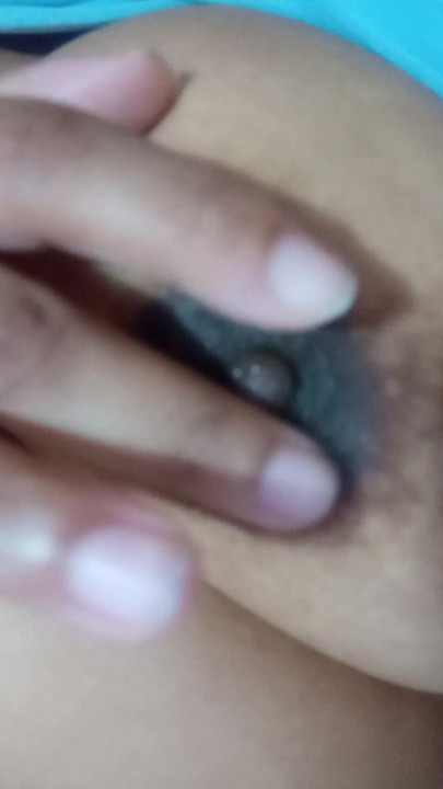 Playing with my and very hard nipples