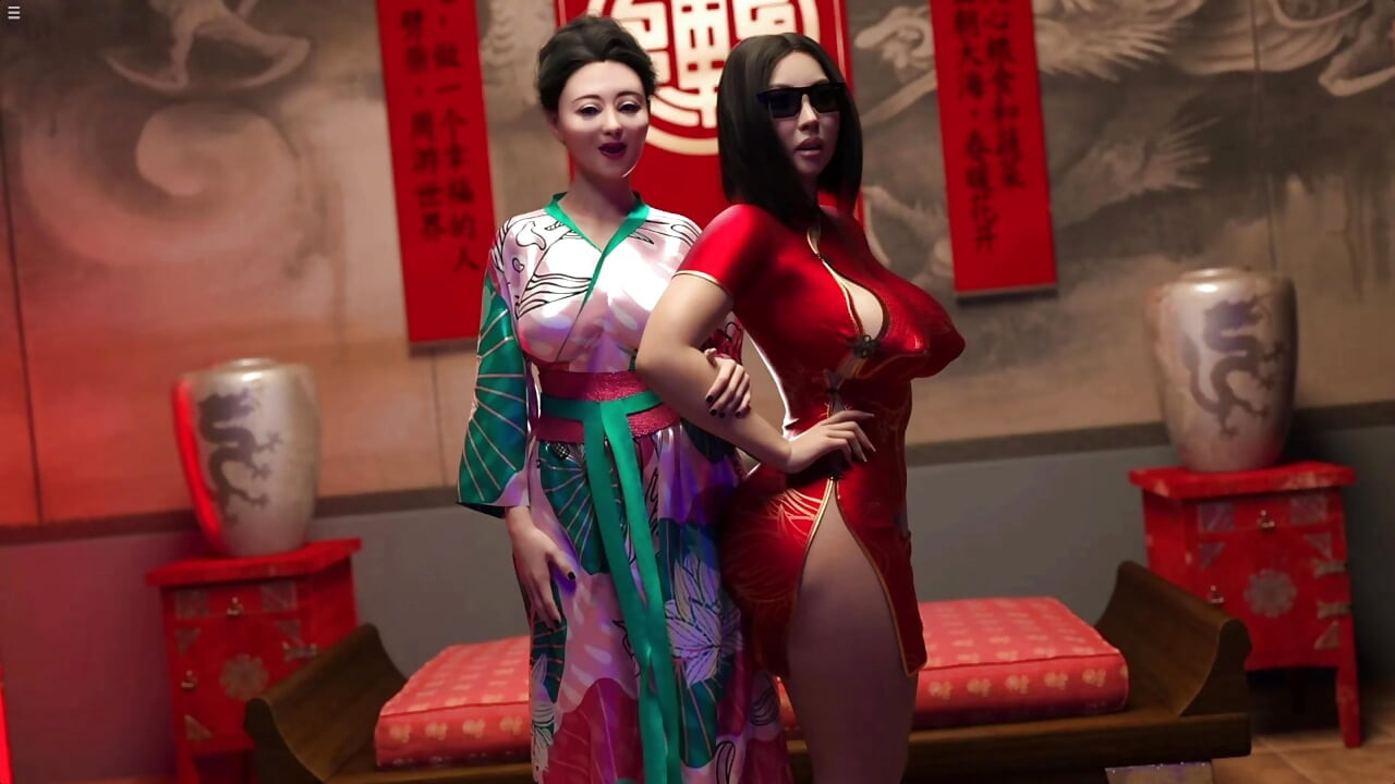 누드 모델링 사진 촬영을 하는 두 명의 중국 쉬멜 밀프