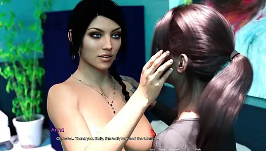 Zwei lesbische mädchen küssen und fingern muschi