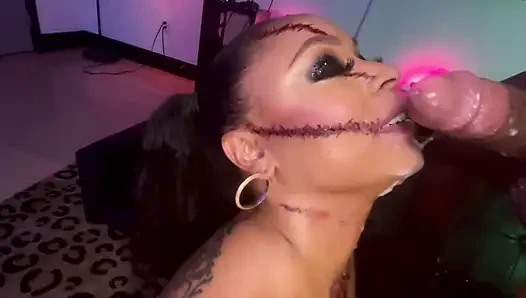 Porsha Carrera Sucks Cock in POV and gets cum facial
