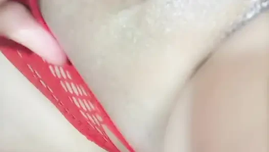 The stepsister's virgin pussy, I tease her with my huge cock and my tip