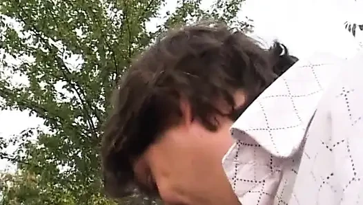 She gets an amazing fuck outdoor