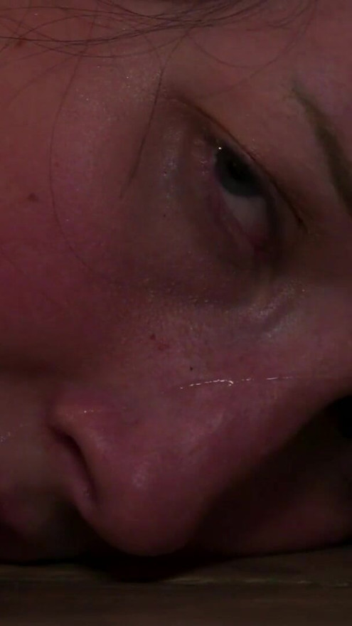 Bella Angel gives perfect blowjob to bdsm master while fucked by sex machine | Clip 1