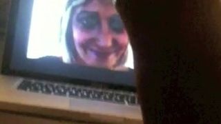 Webcam Slut sucking my dick on screen