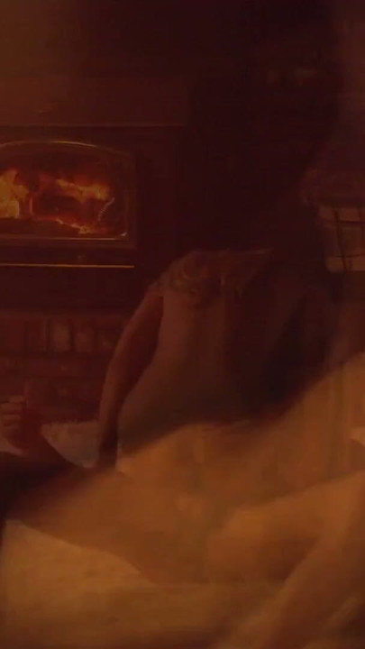 Fireplace, wine and big tits fun fuck just before Christmas | Clip 3