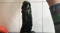 Ogromny dildo analny jebanie z 6,5 cm x 30 cm czarny dildo